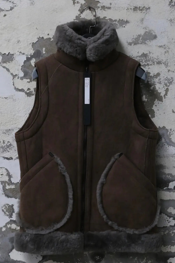DEVOA sheepskin vest/vest 23AW LEE-GLMV warm gray